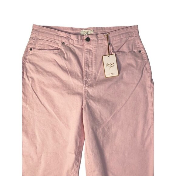 Ted Baker Womens Straight Leg Jeans Pink Stretch Cotton Blend Denim 34 New - Picture 6 of 11